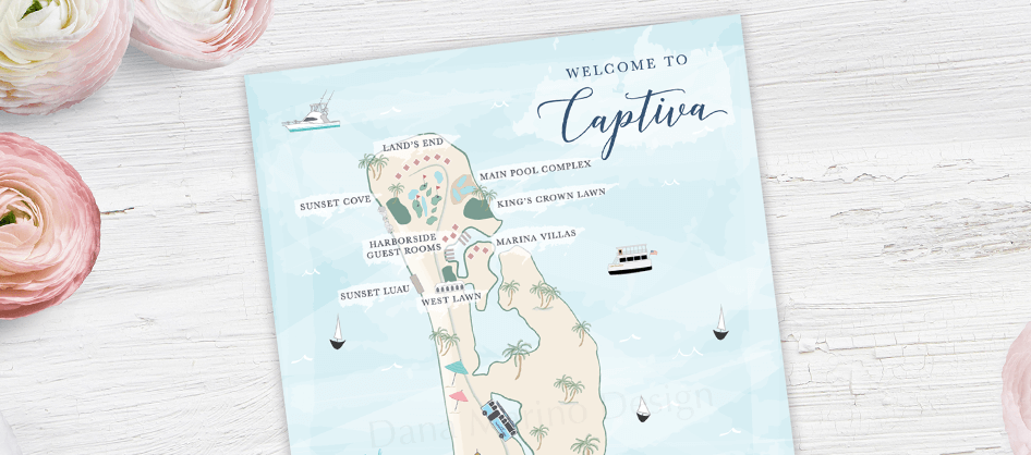 Captiva Custom Wedding Map