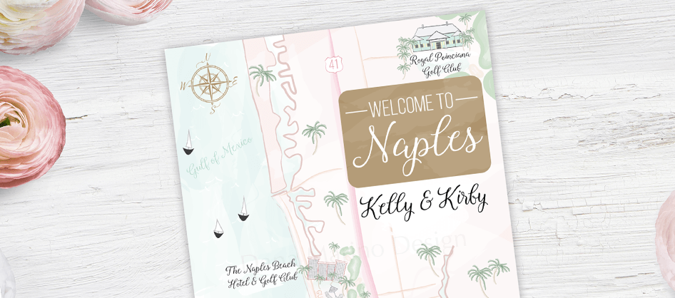 Naples Custom Wedding Map