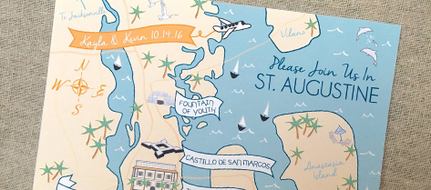 Illustrated St. Augustine Map Save the Date