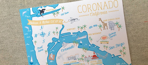 Illustrated Coronado Map Save the Date