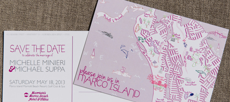 Illustrated Marco Island Map Save the Date