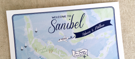 Illustrated Sanibel Map Welcome Bag