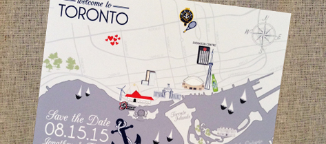 Illustrated Toronto Map Save the Date