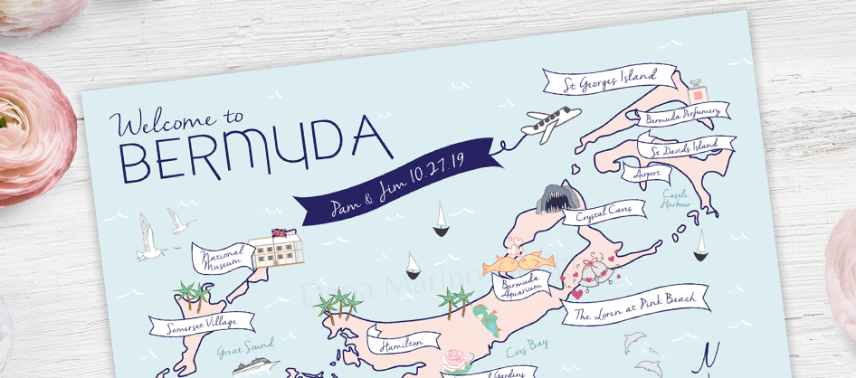 Bermuda Custom Wedding Map