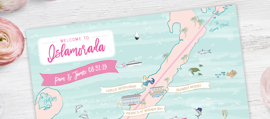 Islamorada Custom Wedding Map