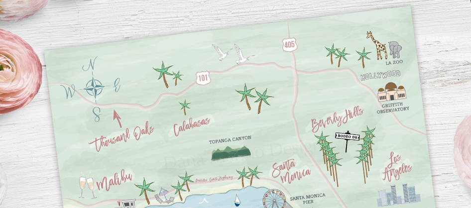 Malibu Custom Wedding Map