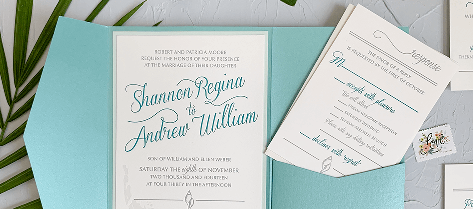 Shannon and Andrew Beach Pocket Invitation Suite