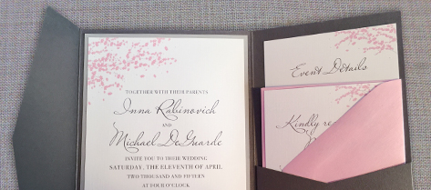 Inna and Michael Cherry Blossom Invitation Suite