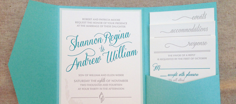 Shannon and Andrew Beach Pocket Invitation Suite