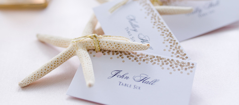 Rebecca and Matthew Starfish Escort Cards